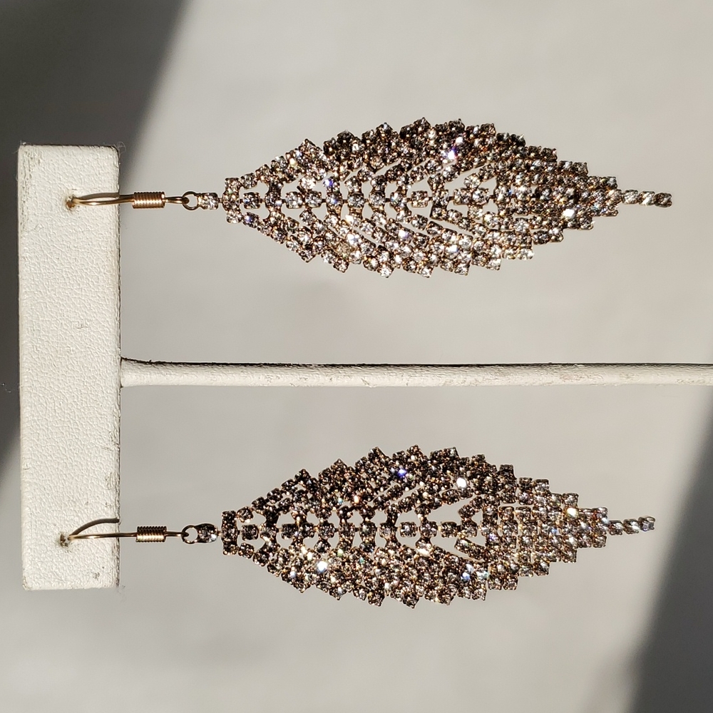 Chandelier Style Earrings with Simulated Diamonds